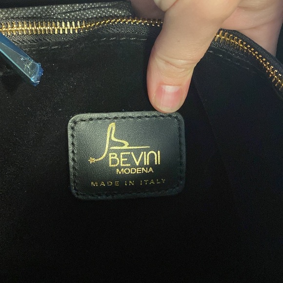 BEVINI Modena real black leather tote - Picture 6 of 6